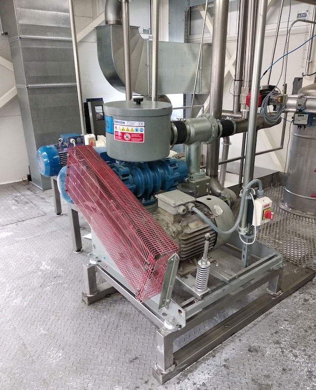 Blower for pneumatic conveying in prominent chocolate factory